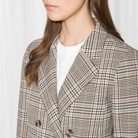🧸 & OTHER STORIES PLAID DOUBLE BREASTED BLAZER - Picture 7 of 7